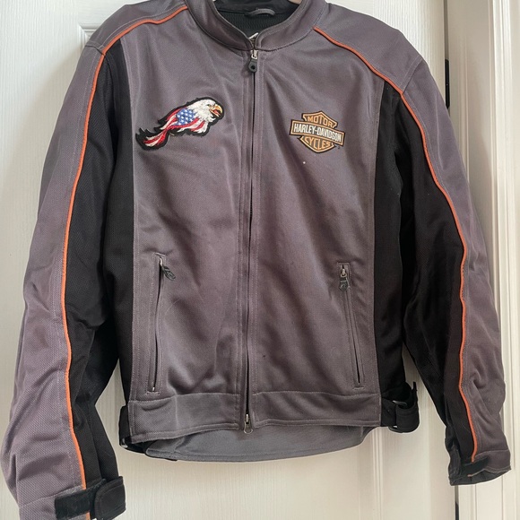 Harley-Davidson Men's Gray and Black Jacket Size Large